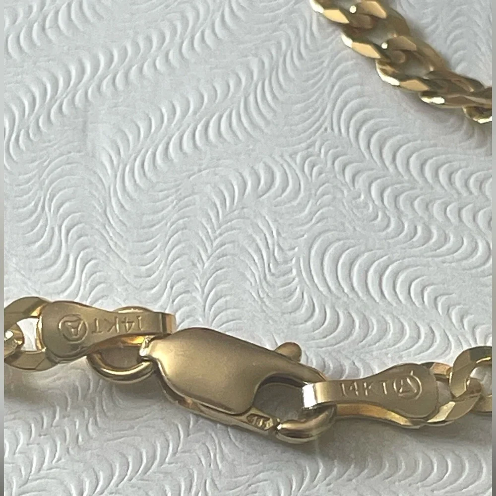 **+For Pablo only **** Italy 14k Gold curb link Bracelet with Sombrero Charm - Picture 5 of 14